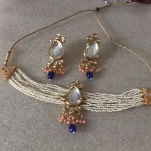 Elegant Gold and Blue Jewelry Set